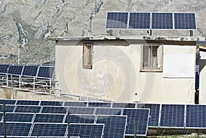 View of solar panels in the Madonie mountains