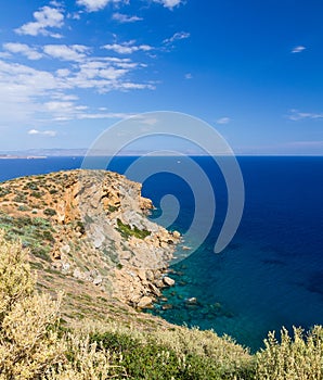 View of Sounio cape, Attica, Greece photo