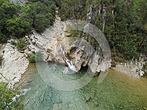 view of the source of the river Borosa located in the Natural Park of the Sierras de Cazorla  Segura and las Villas  Andalucia