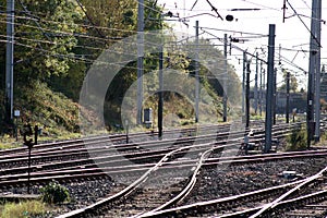 Railway track and infrastructure, Carnforth, UK photo