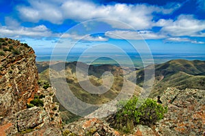 View from the south end of the Flinders Range in South Australia.