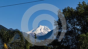 View of the south face of the Pico de Orizaba volcano in Mexico. photo