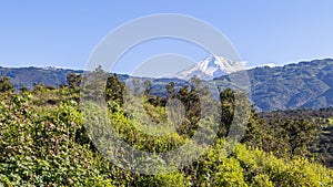 View of the south face of the Pico de Orizaba volcano in Mexico. photo