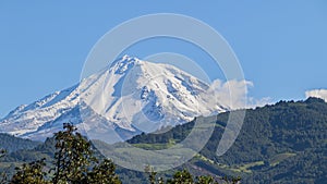 View of the south face of the Pico de Orizaba volcano in Mexico. photo