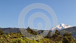 View of the south face of the Pico de Orizaba volcano in Mexico. photo