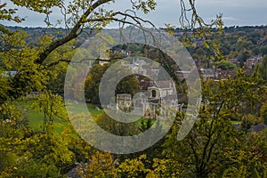 A view south from St Giles Hill over the city of Winchester, UK