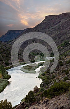 View south from switchbacks by Taos Junction Bridge, Pilar, New Mexico