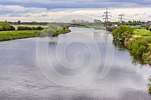 A view southward along the River Trent from the abandoned railway viaduct at Fledborough, Nottinghamshire