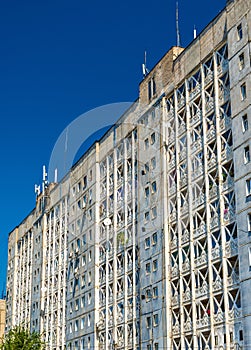 View of a Soviet-era apartment building in Bishkek - Kyrgyzstan photo