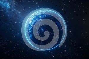 View from space of planet Earth, the nitrogen ozone layer