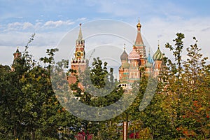 View of the Spasskaya Tower of the Kremlin from Zaryadye Park