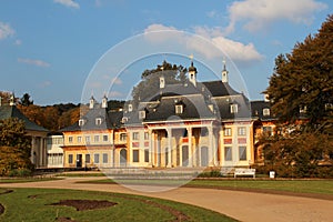 View on a special old building in dresden sachsen germany