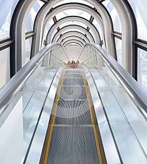 View of the spectacular escalator in Umeda Sky Building