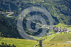 View from the spectacular Flexenstrasse to Stuben, Vorarlberg, Austria