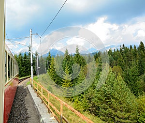 View from speeding train