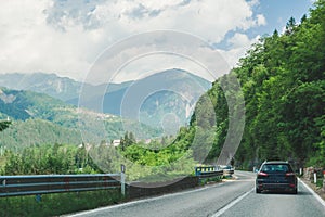 view of speedway through mountains