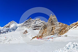 View of Sphinx Observatory on Jungfraujoch, one of the highest observatories in the world located at the Jungfrau railway station