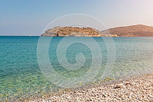 View of Spinalonga Island on Crete, Greece