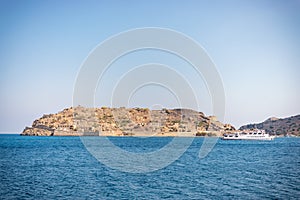 View of Spinalonga Island on Crete, Greece