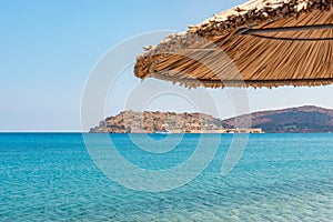 View of Spinalonga Island on Crete, Greece