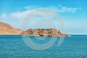 View of Spinalonga Island on Crete, Greece