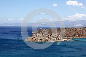 View of Spinalonga island, Crete, Greece.