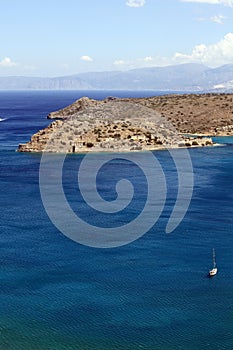 View of Spinalonga island, Crete, Greece.