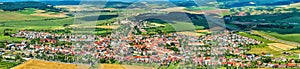 View on Spisske Podhradie town from Spis Castle, Presov region, Slovakia