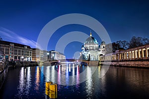 View of Spree river and Berlin Cathedral in Berlin, Germany