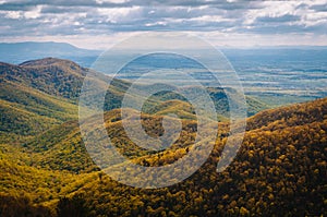 View of spring color in the Blue Ridge Mountains from Blackrock