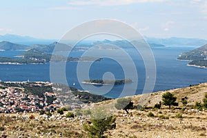 View from Srd mountain to Mljet island, Croatia