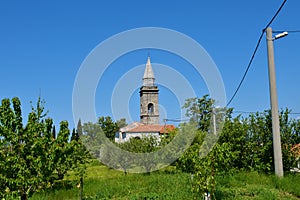 View of St. Anton church in Istria