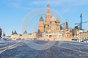 View of St Basil Cathedral from Vasilevsky Spusk photo