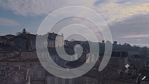 View of st-Emilion roof in French