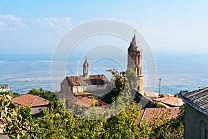 View of St. George`s Church in Sighnaghi city. Georgia