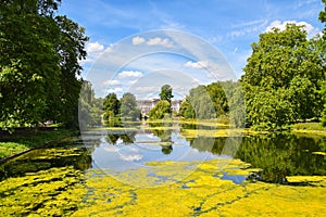 St James`s Park lake and Buckingham Palace, London