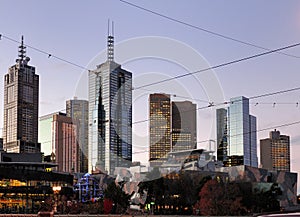 View From St Kilda Road To Federation Square in Melbourne Victoria Australia