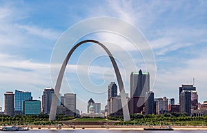 View of St. Louis and the historic Gateway Arch in Missouri