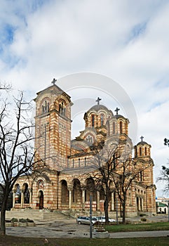 View of St. Mark Church Park in Belgrade - Serbia