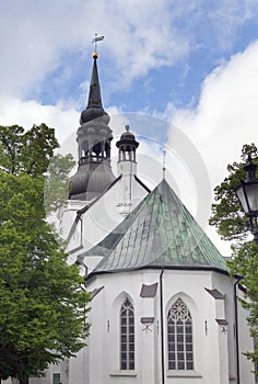 View of St Mary Cathedral Dome Church on Toompea Hill in old Tallinn, Estonia