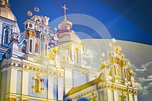 View of the St. Michaels Golden-Domed Monastery in Kiev, the Ukrainian Orthodox Church - Kiev Patriarchate