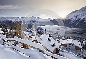 View of St. Moritz during winter