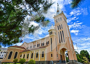 View of St. Nicholas Cathedral in Dalat, Vietnam