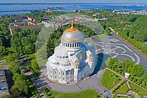 View of the St. Nicholas Naval Cathedral. Kronstadt, Russia