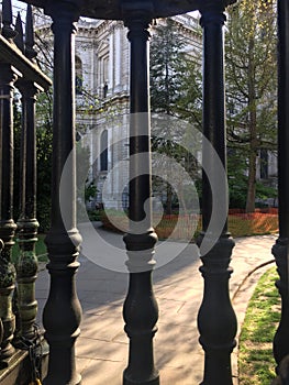 View of St Paul`s cathedral gardens