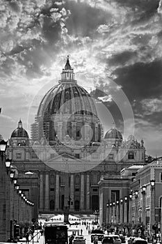 View at St. Peter s Basilica in Rome, Italy.