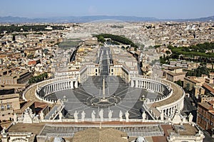 View from St. Peter`s Basilica.St. Peter`s Square, Piazza San Pi