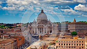 View of St. Peter`s Basilica in the Vatican