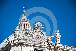 View of St Peter's basilica in Vatican City Rome Italy