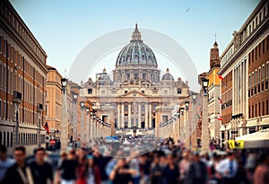 View of St. Peter`s Basilica in the Vatican. Rome, Italy